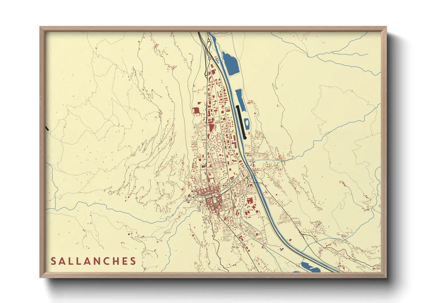 Une affiche de carte sur Sallanches
