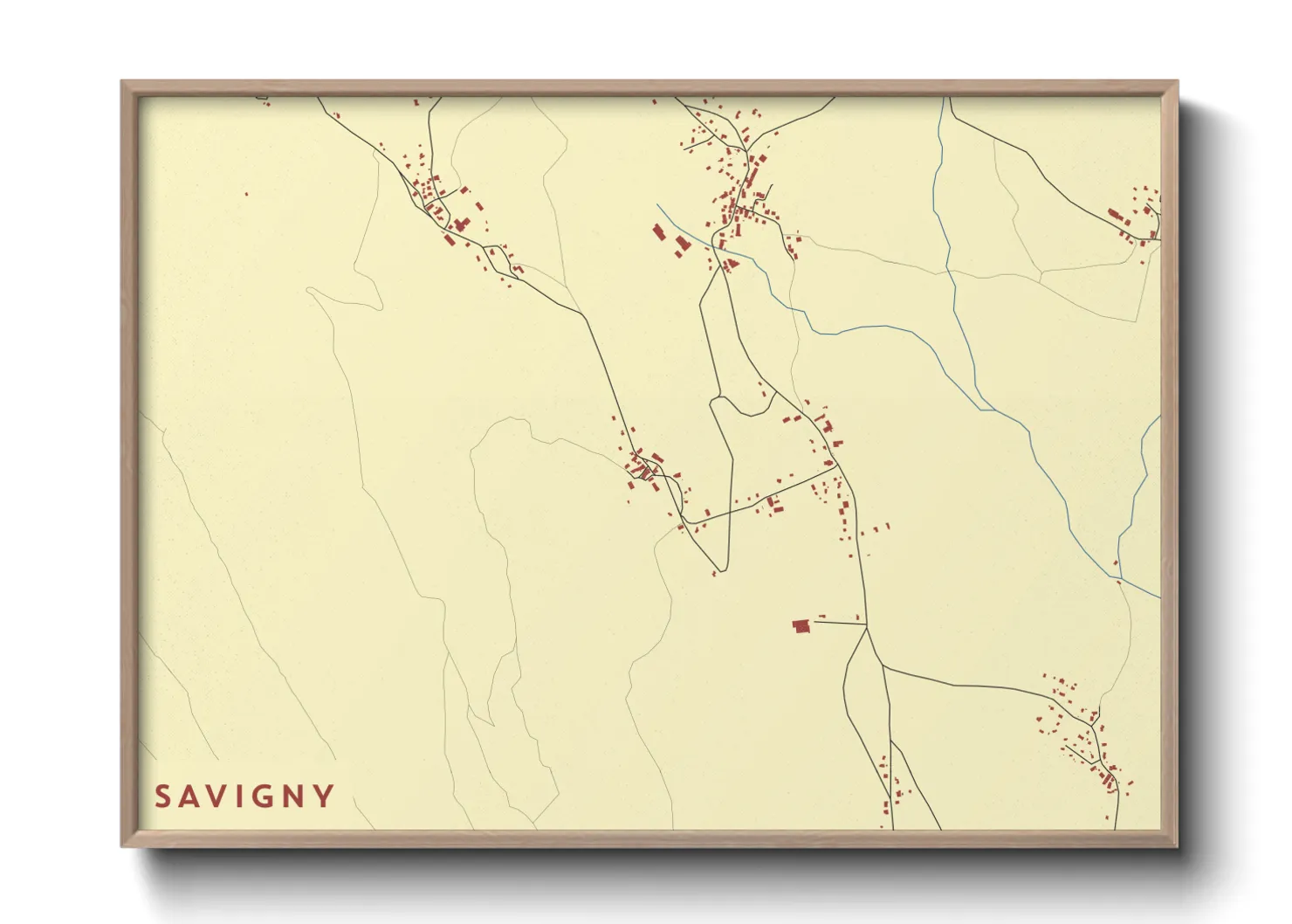 Une affiche de carte sur Savigny