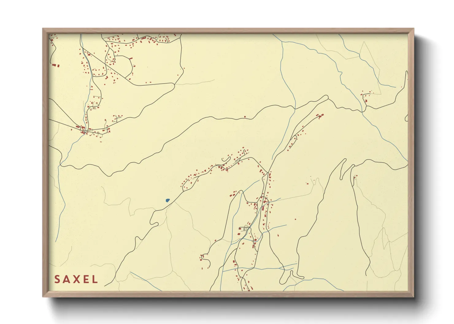 Une affiche de carte sur Saxel