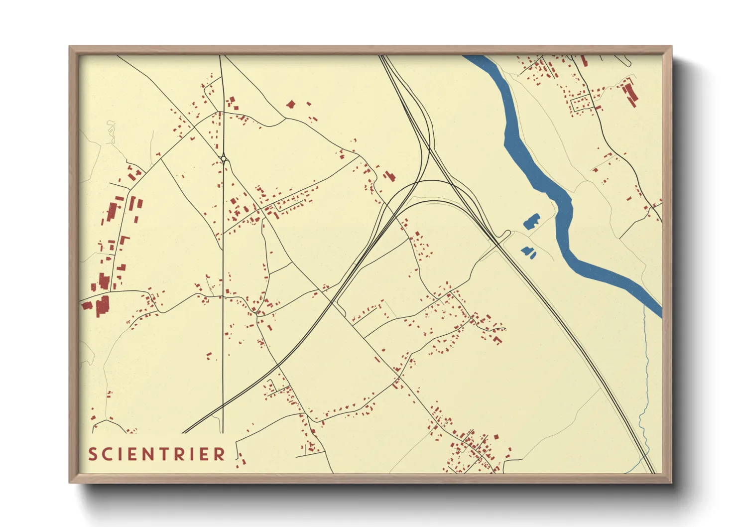 Une affiche de carte sur Scientrier