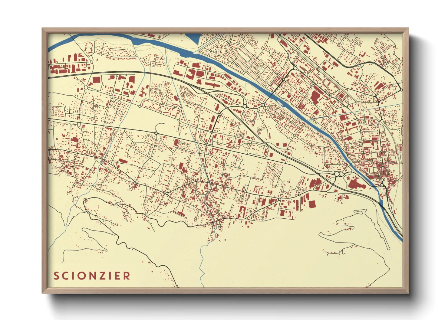 Une affiche de carte sur Scionzier