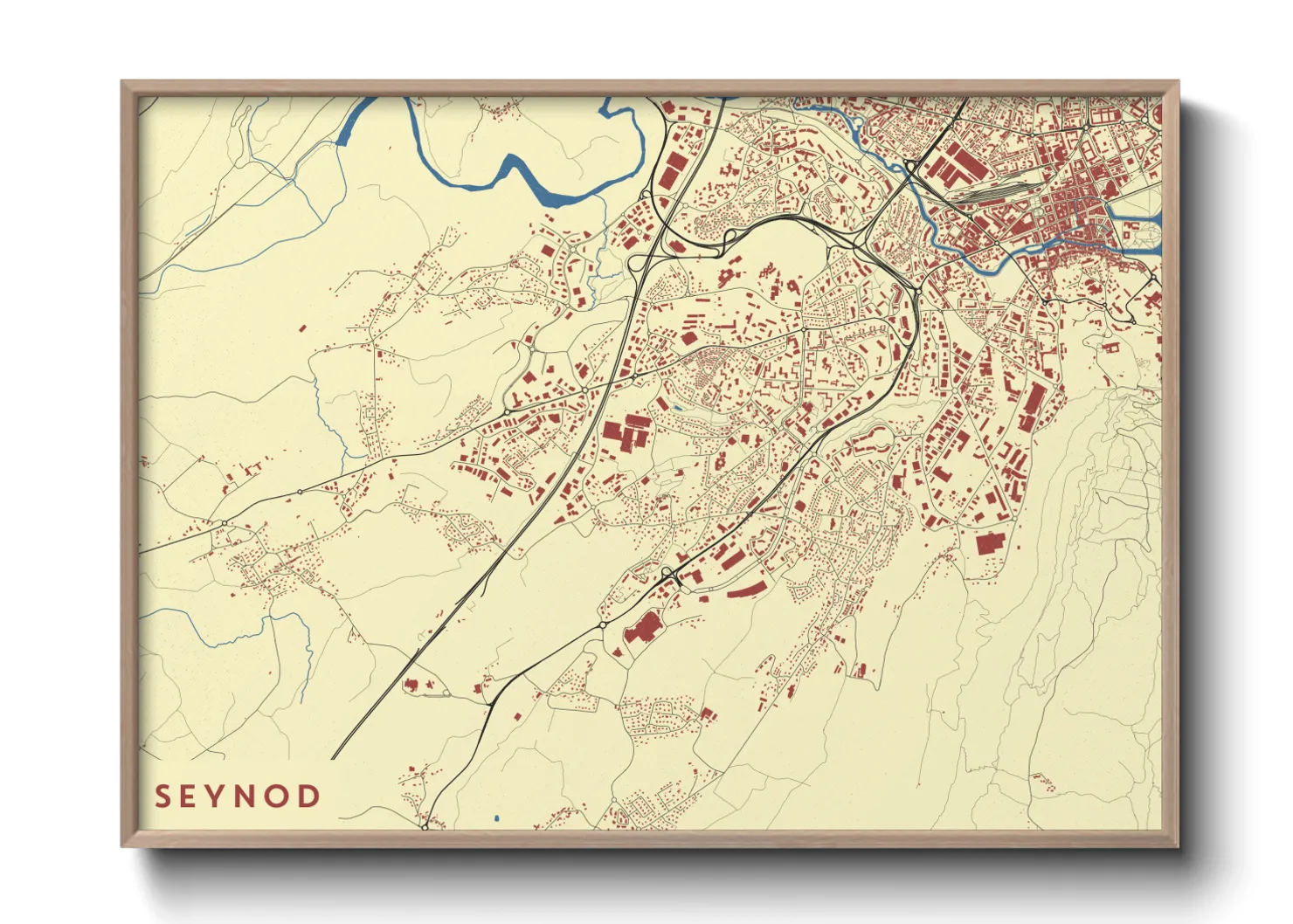 Une affiche de carte sur Seynod