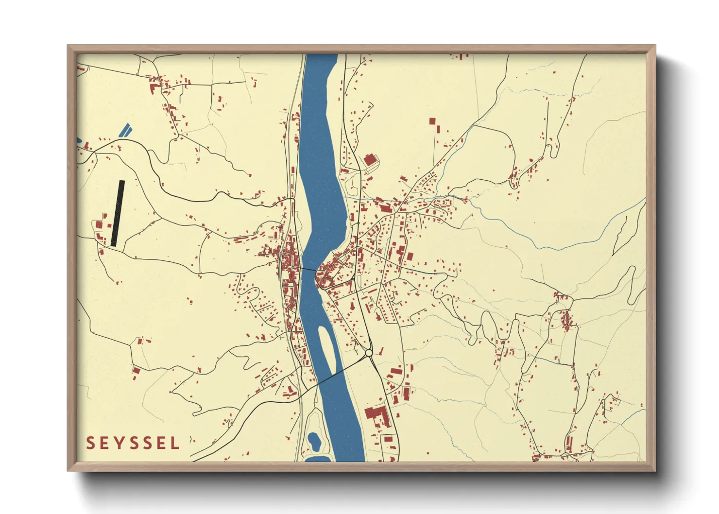 Une affiche de carte sur Seyssel