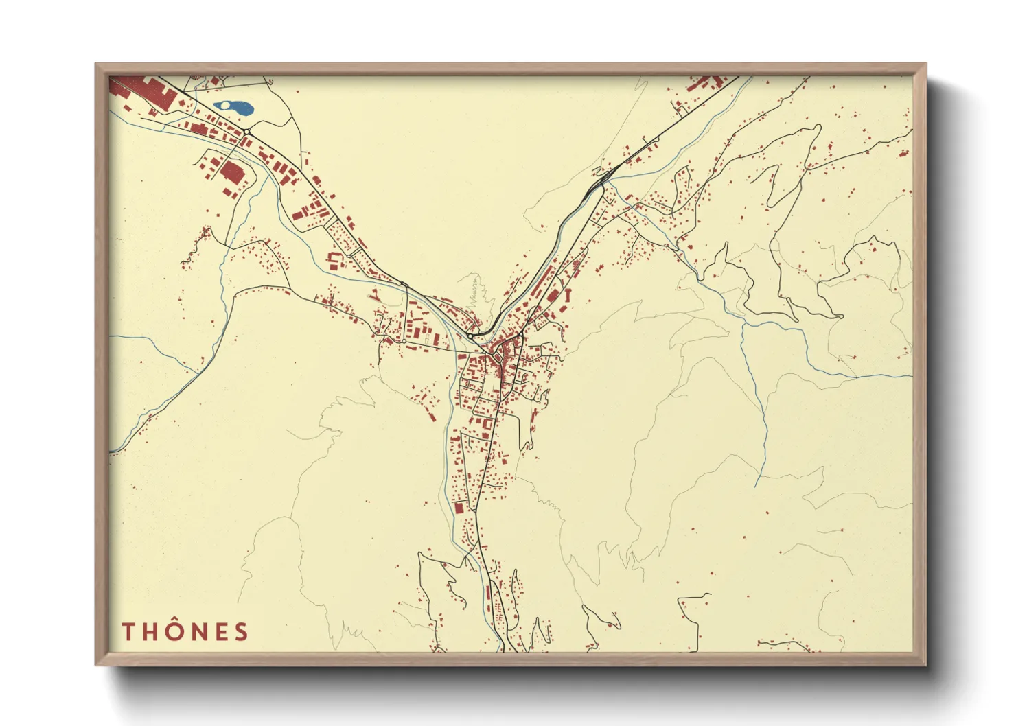 Une affiche de carte sur Thônes