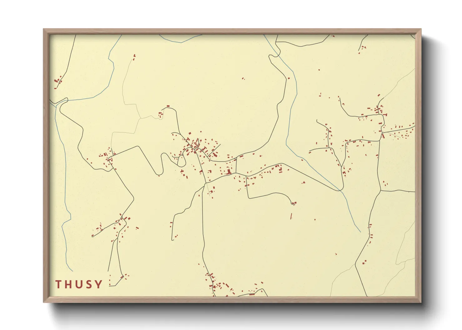 Une affiche de carte sur Thusy