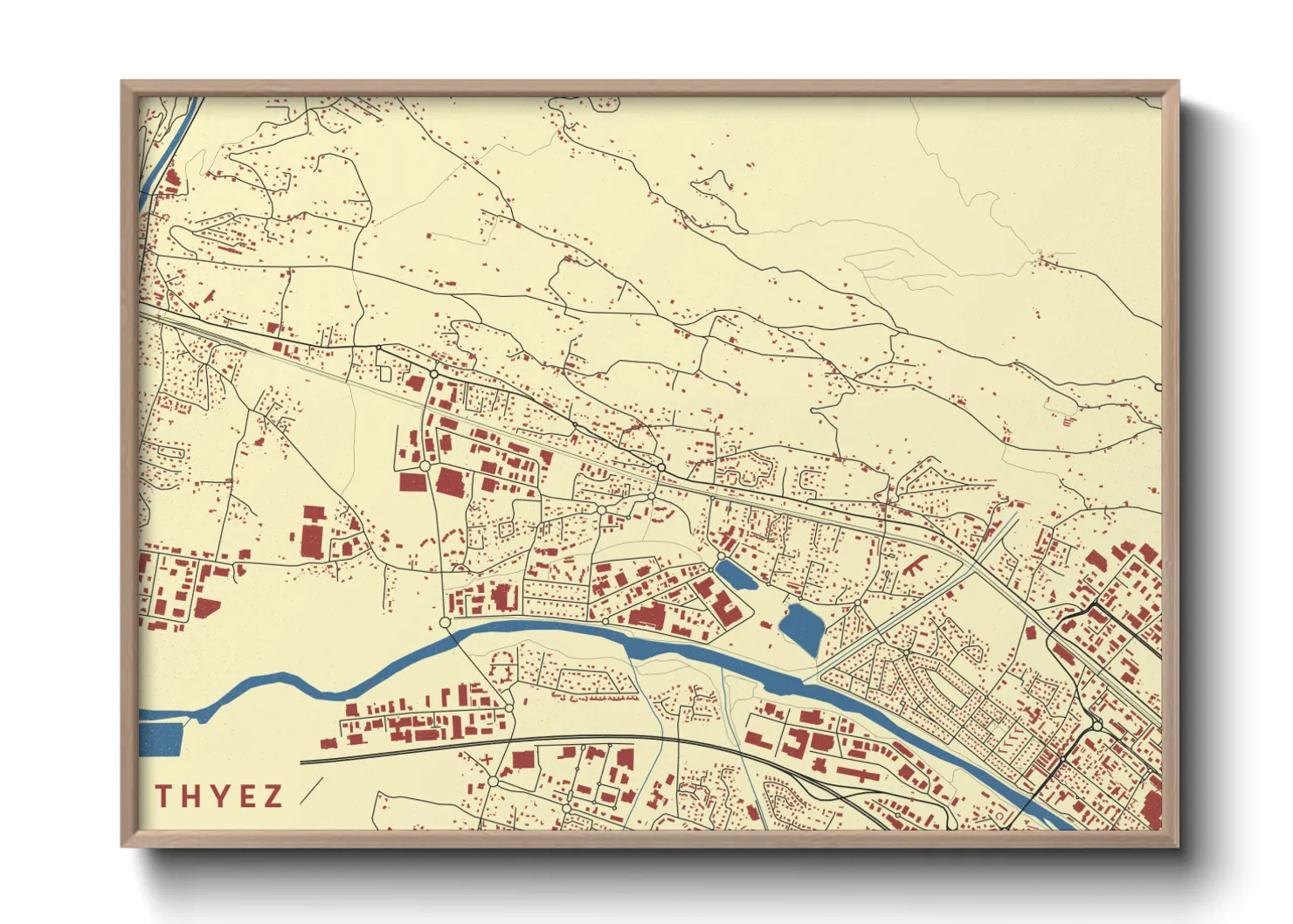 Une affiche de carte sur Thyez