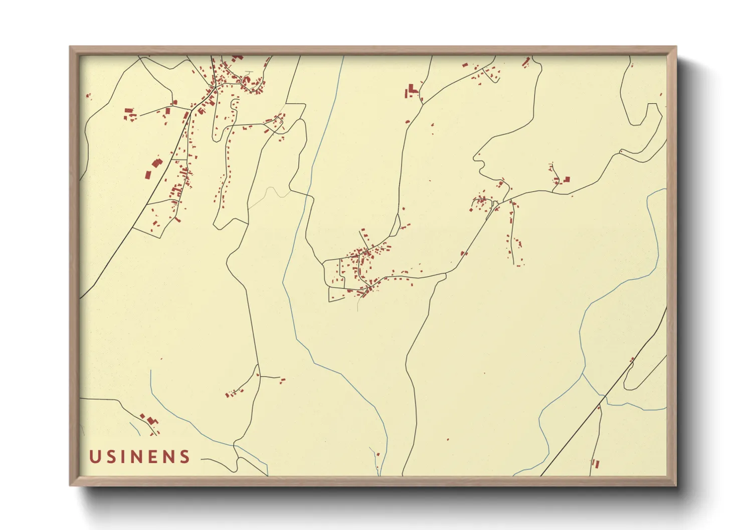 Une affiche de carte sur Usinens