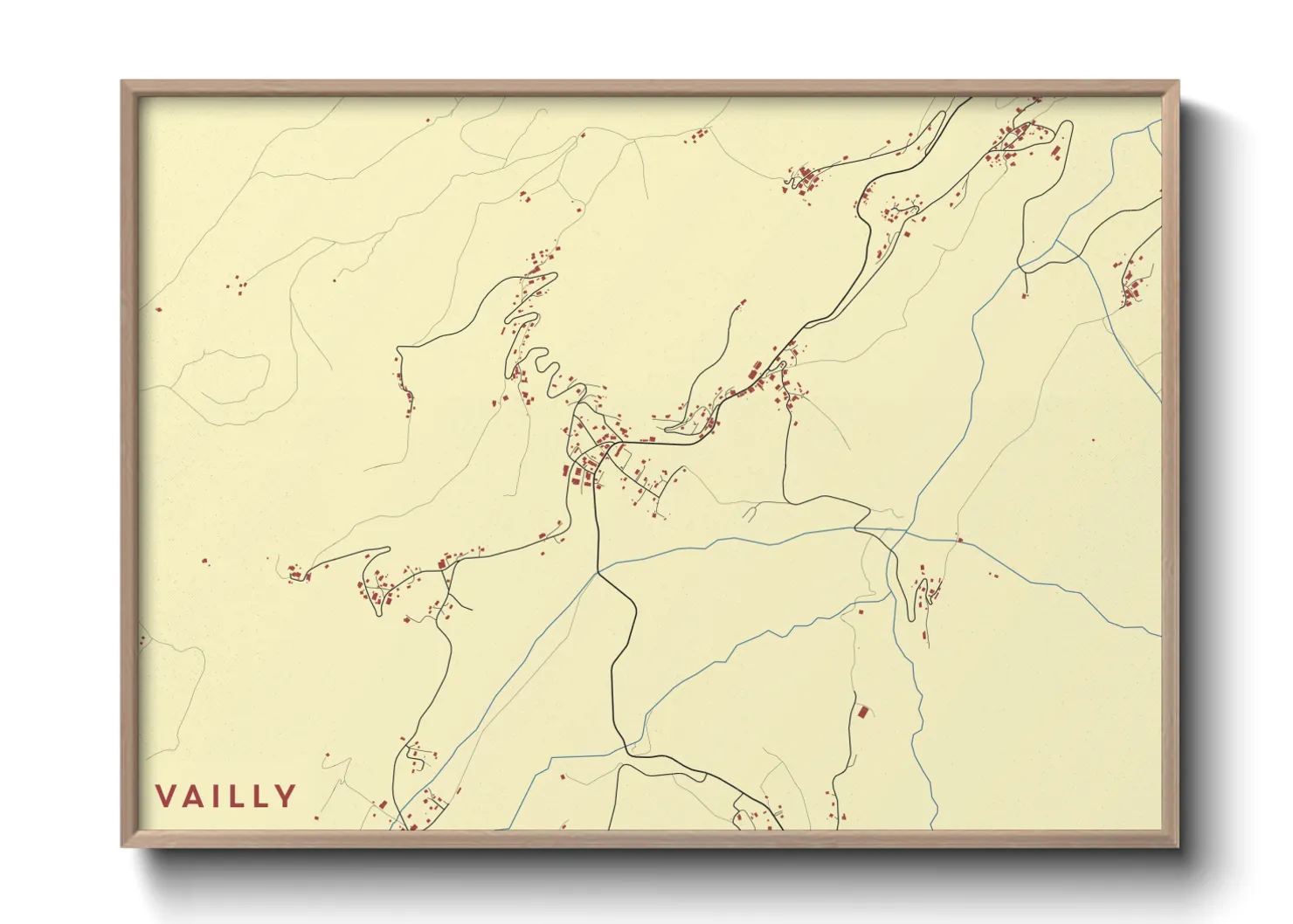 Une affiche de carte sur Vailly