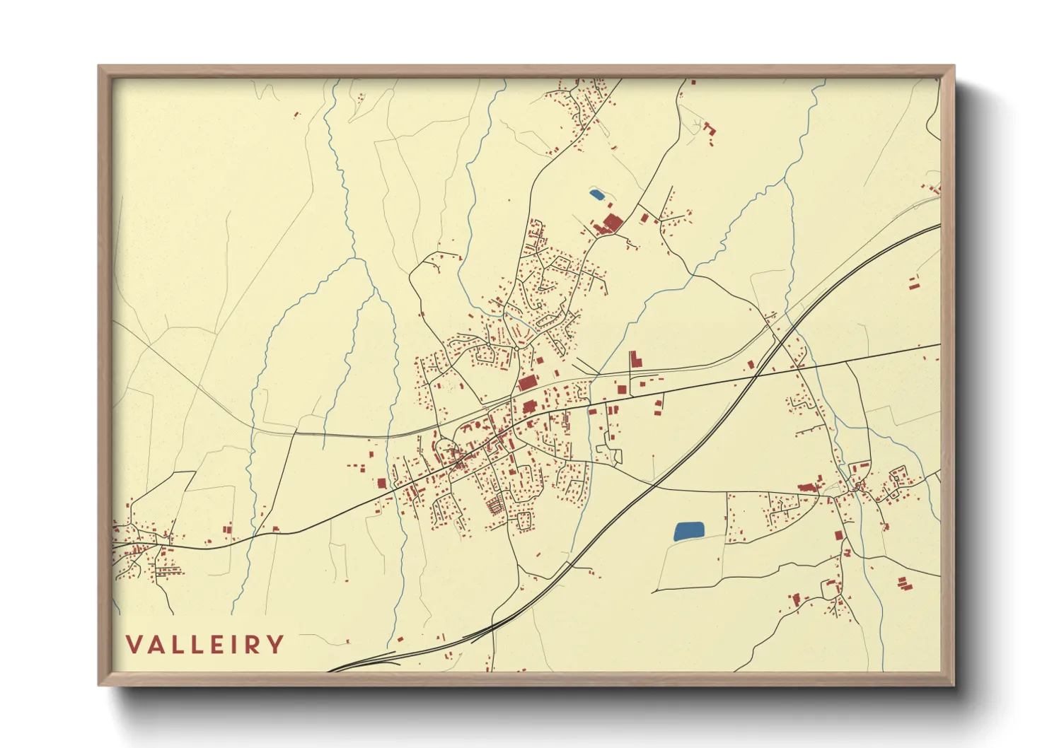 Une affiche de carte sur Valleiry