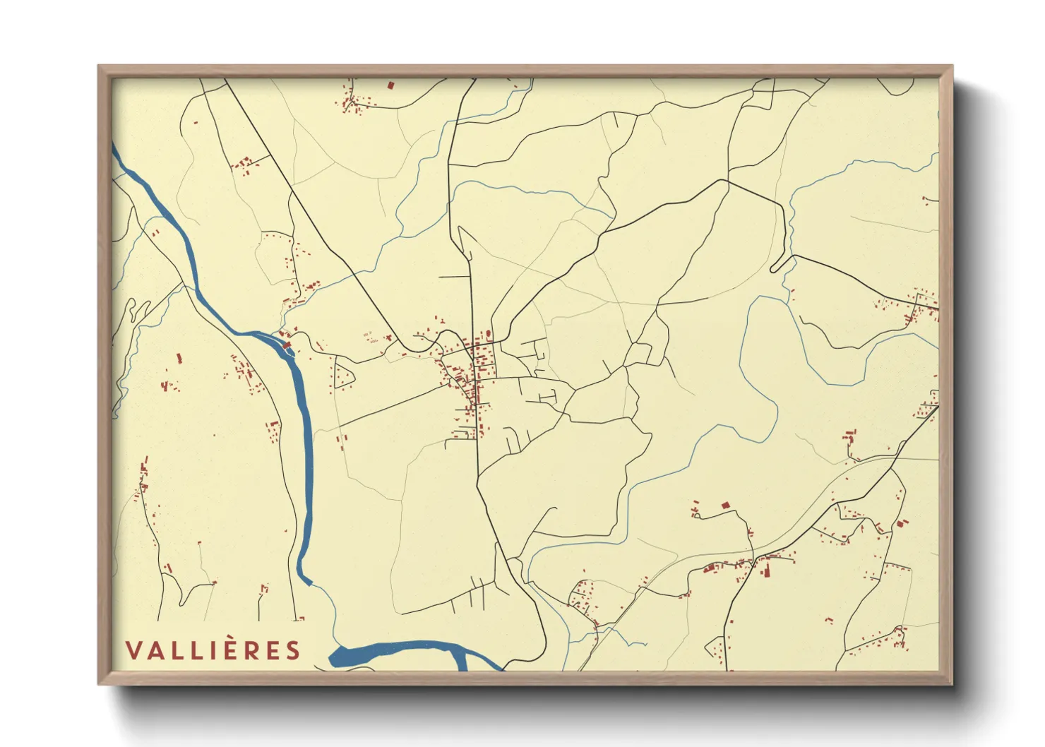 Une affiche de carte sur Vallières