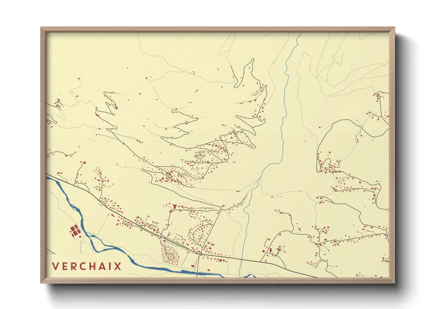 Une affiche de carte sur Verchaix