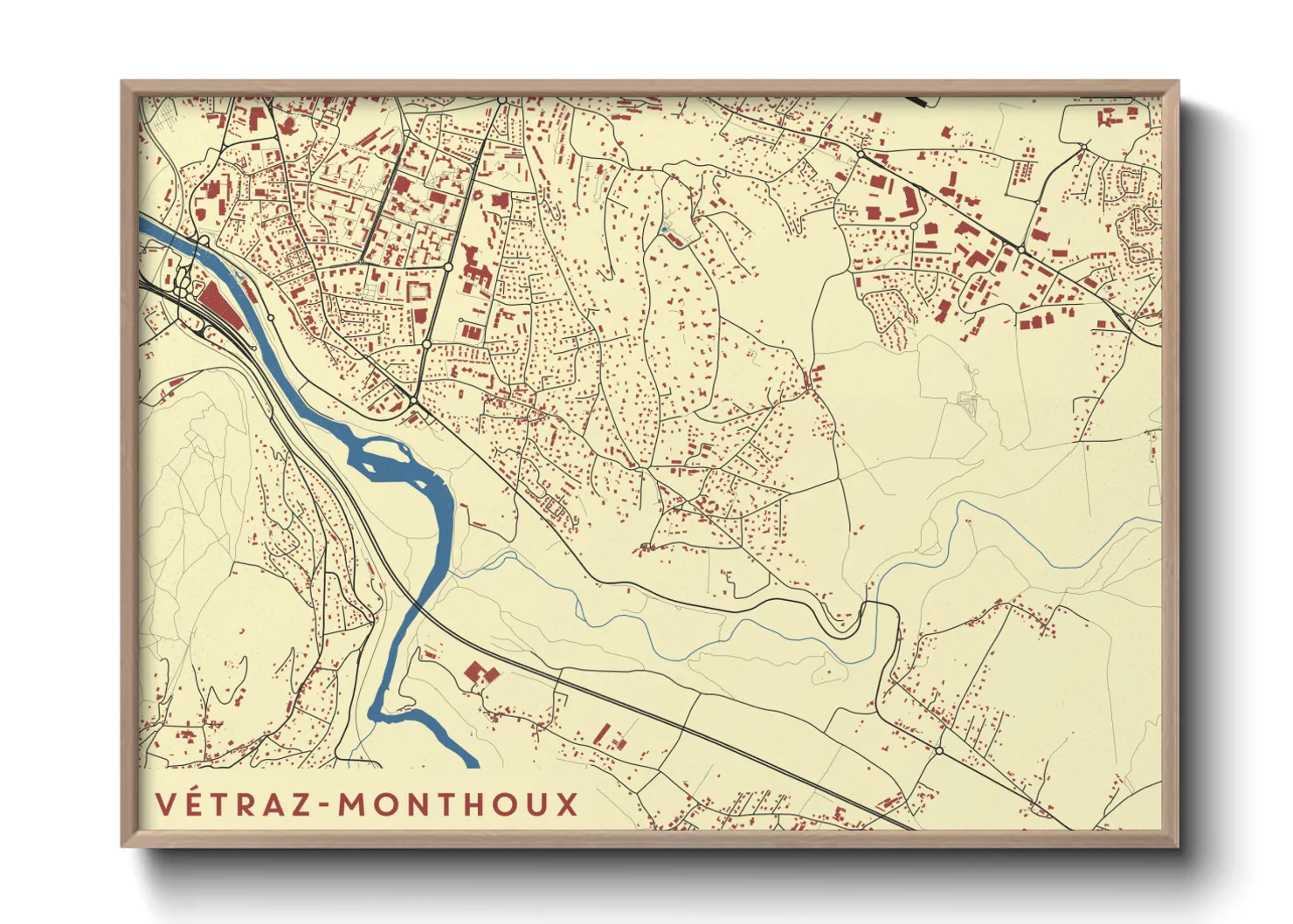 Une affiche de carte sur Vétraz-Monthoux