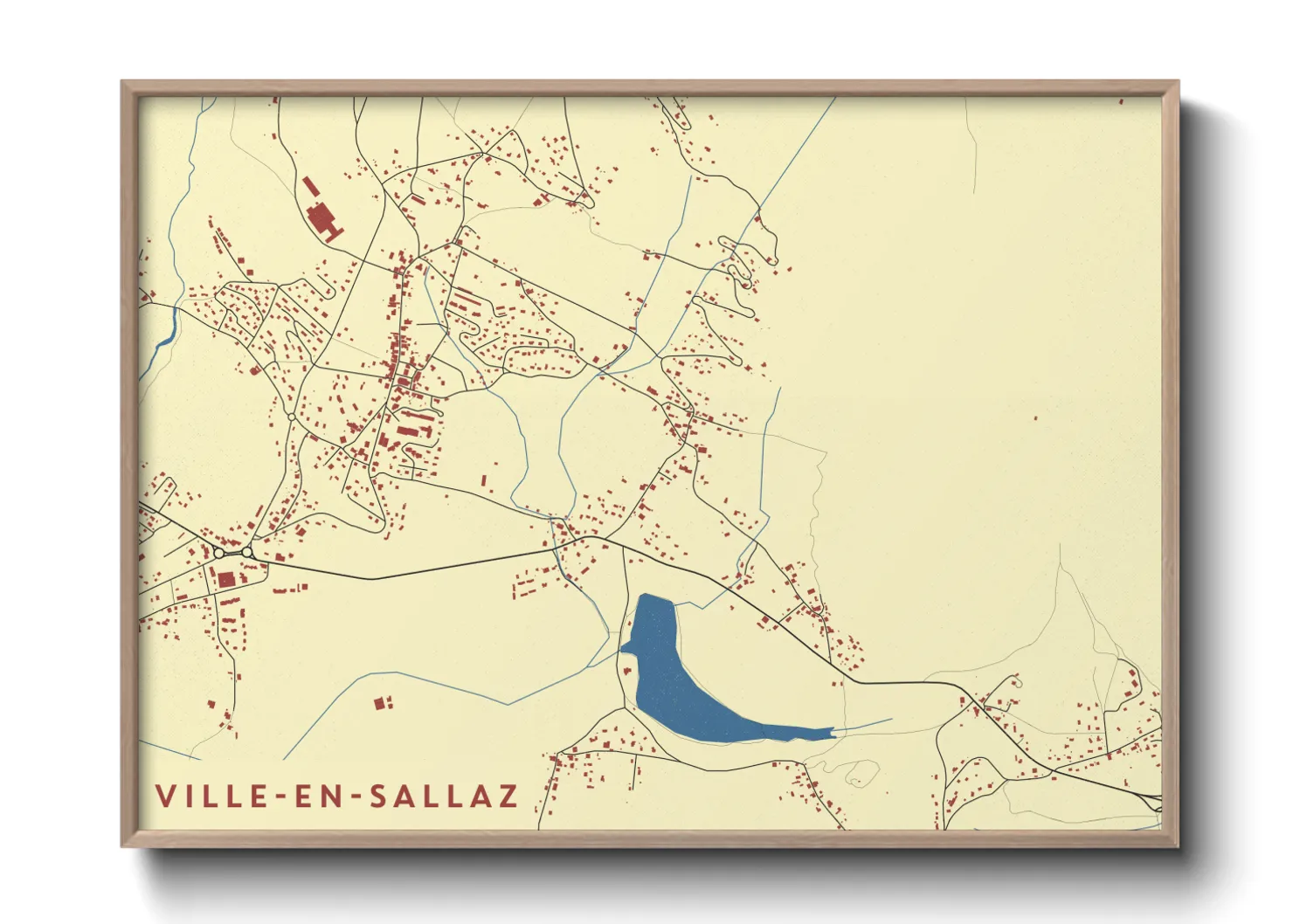 Une affiche de carte sur Ville-en-Sallaz