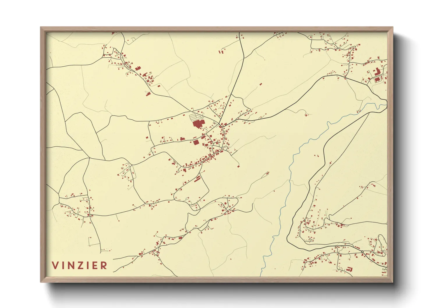 Une affiche de carte sur Vinzier