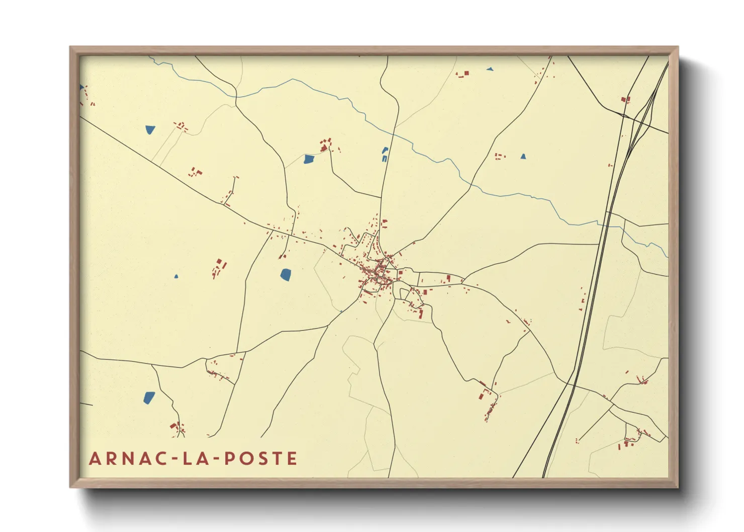 Une affiche de carte sur Arnac-la-Poste