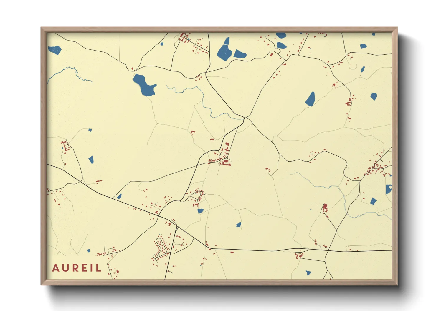 Une affiche de carte sur Aureil