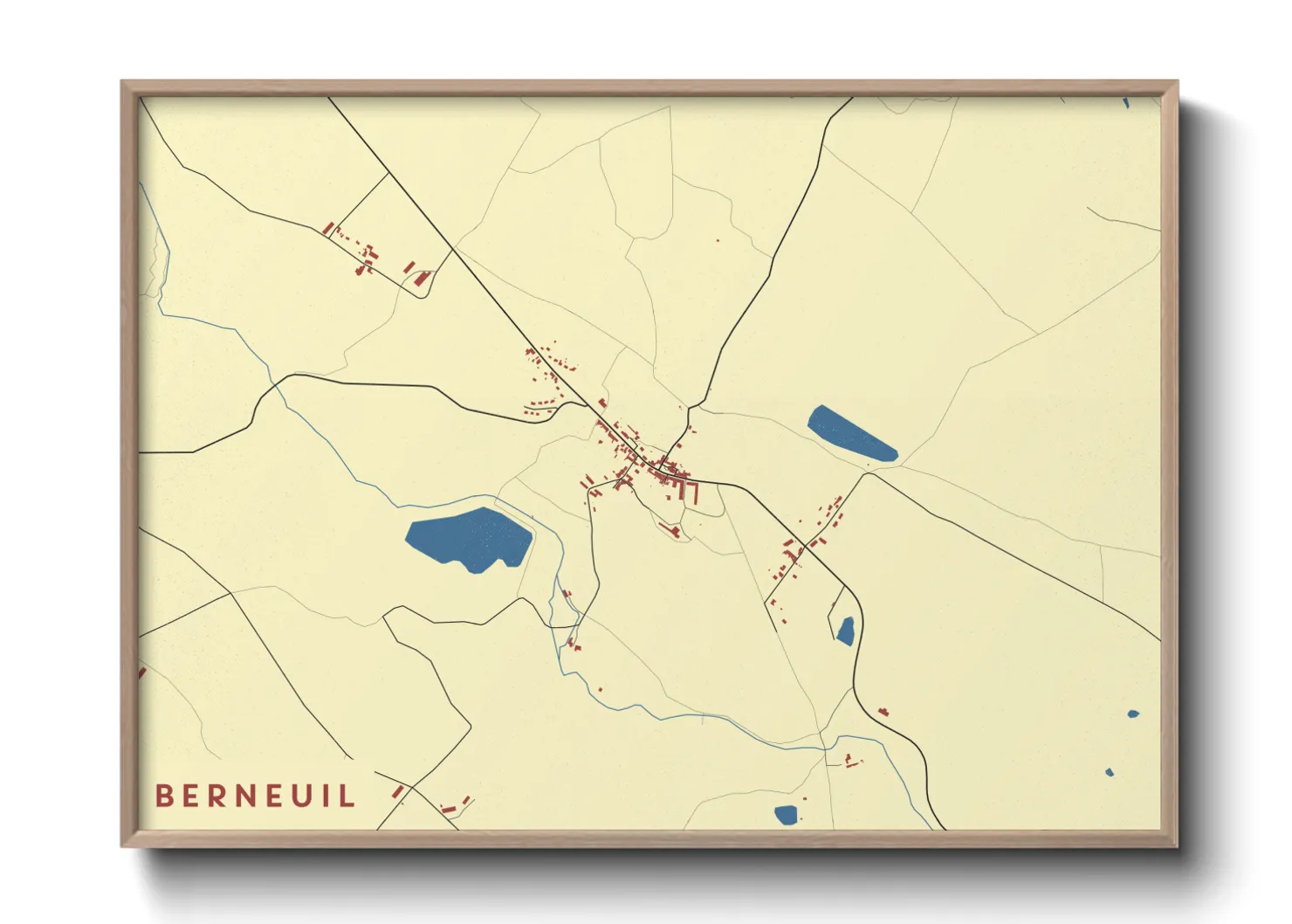 Une affiche de carte sur Berneuil