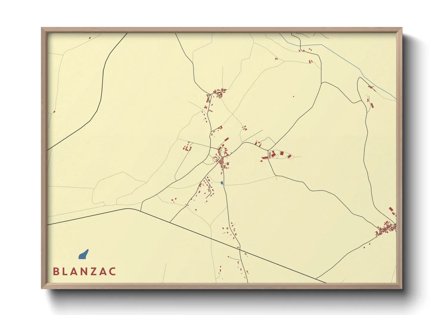 Une affiche de carte sur Blanzac