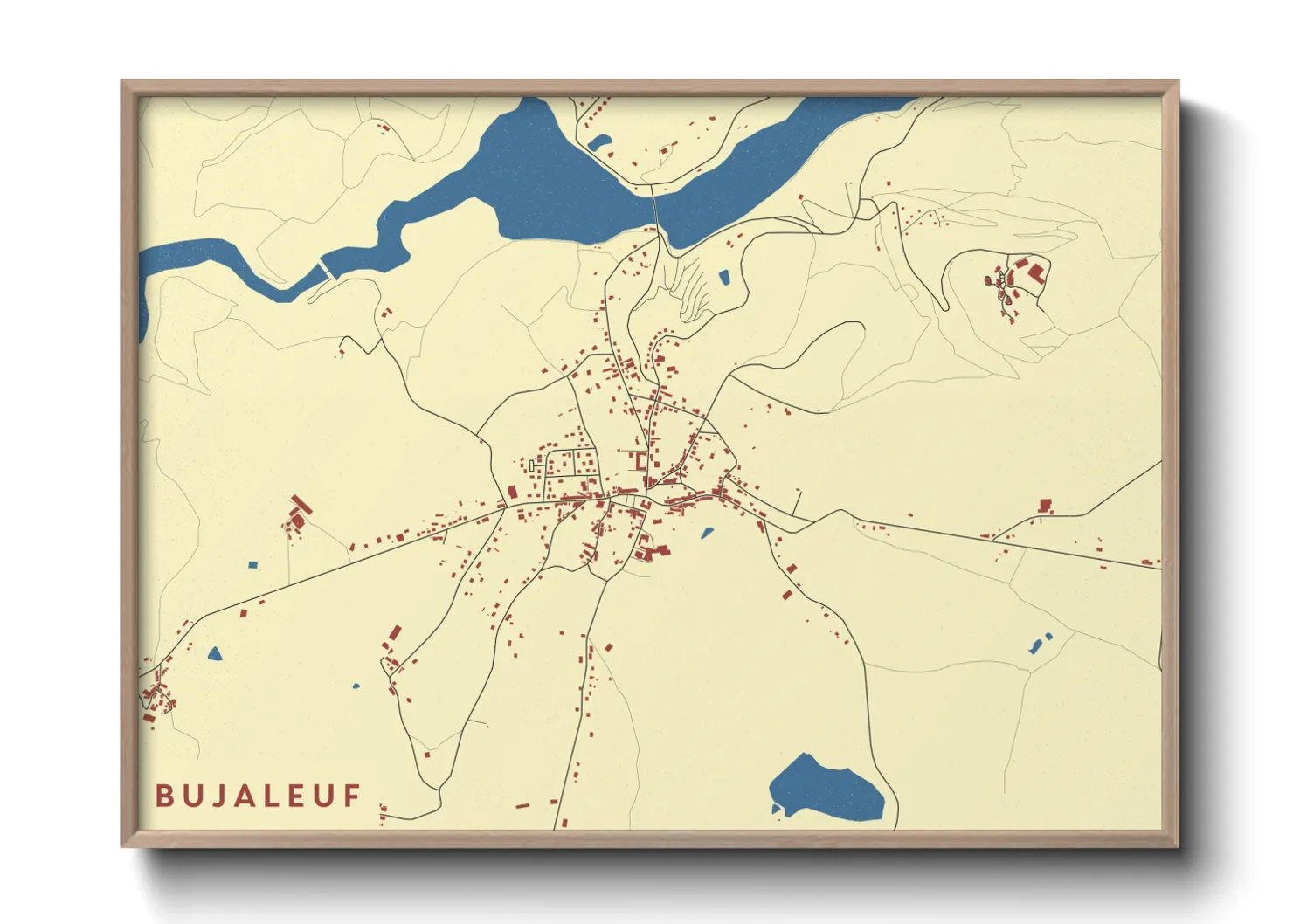 Une affiche de carte sur Bujaleuf