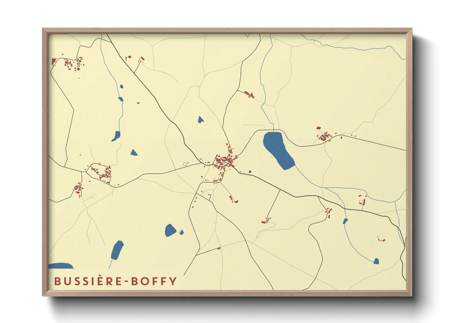 Une affiche de carte sur Bussière-Boffy
