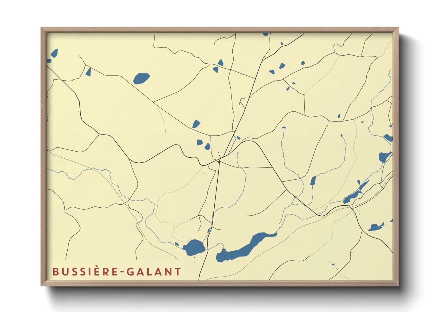 Une affiche de carte sur Bussière-Galant