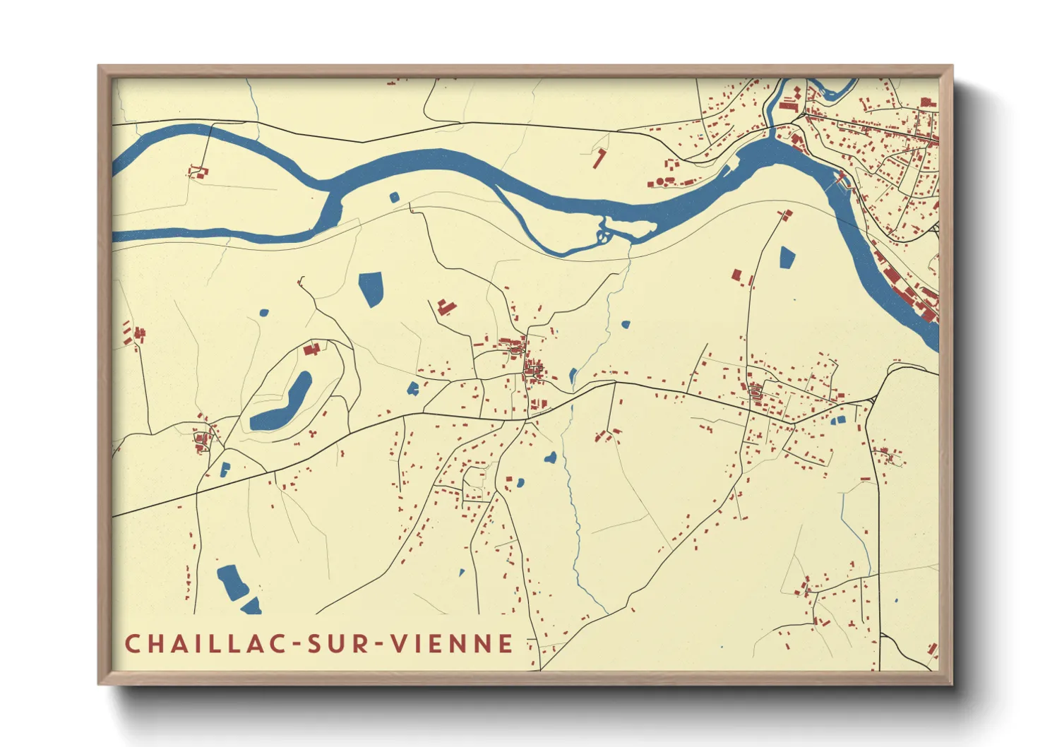 Une affiche de carte sur Chaillac-sur-Vienne