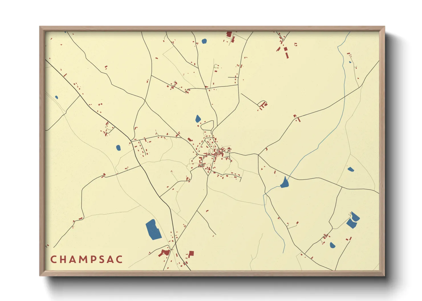 Une affiche de carte sur Champsac
