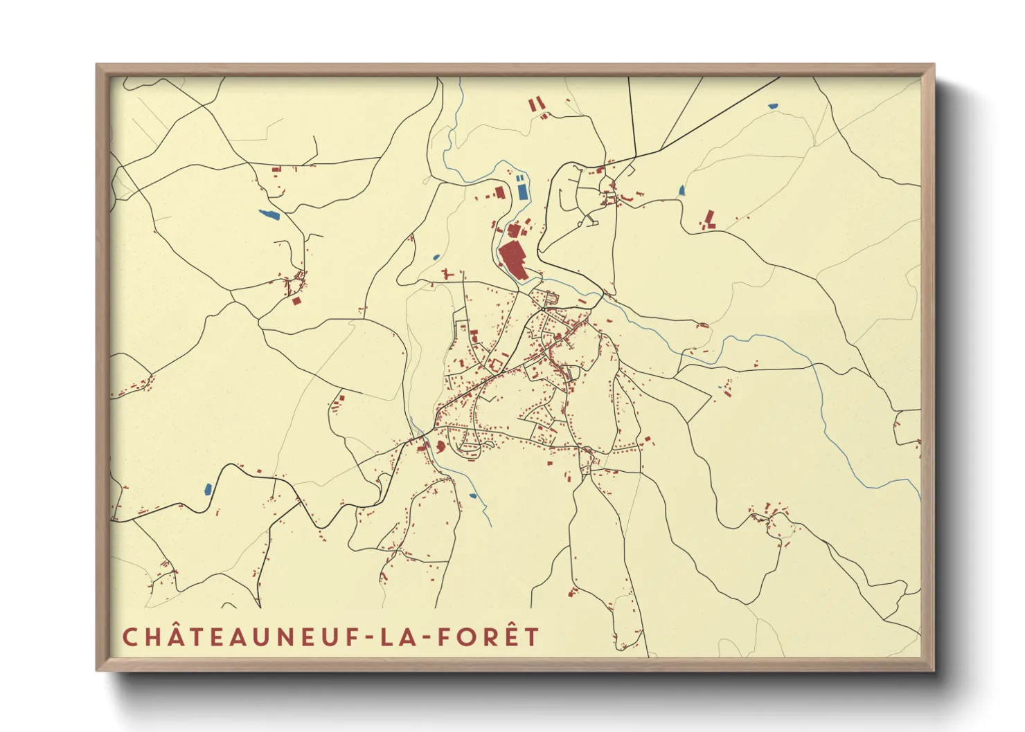 Une affiche de carte sur Châteauneuf-la-Forêt