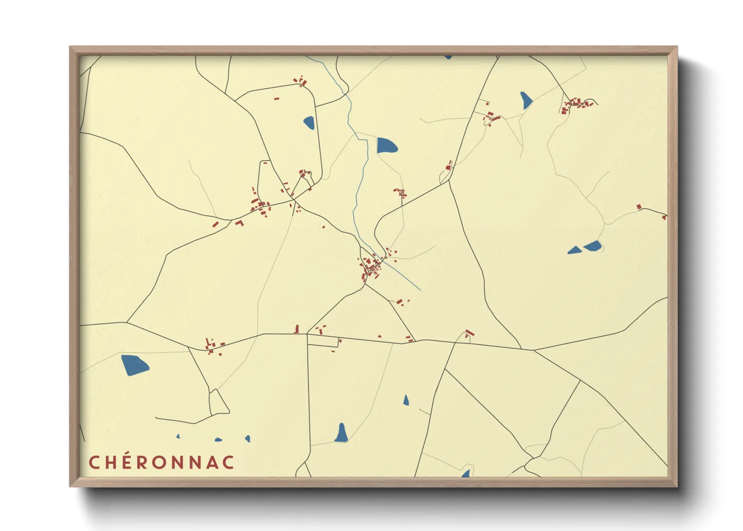 Une affiche de carte sur Chéronnac