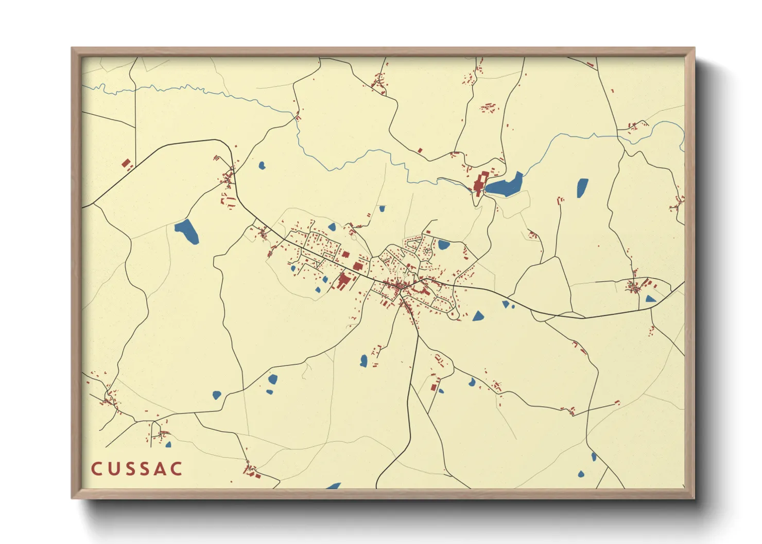 Une affiche de carte sur Cussac