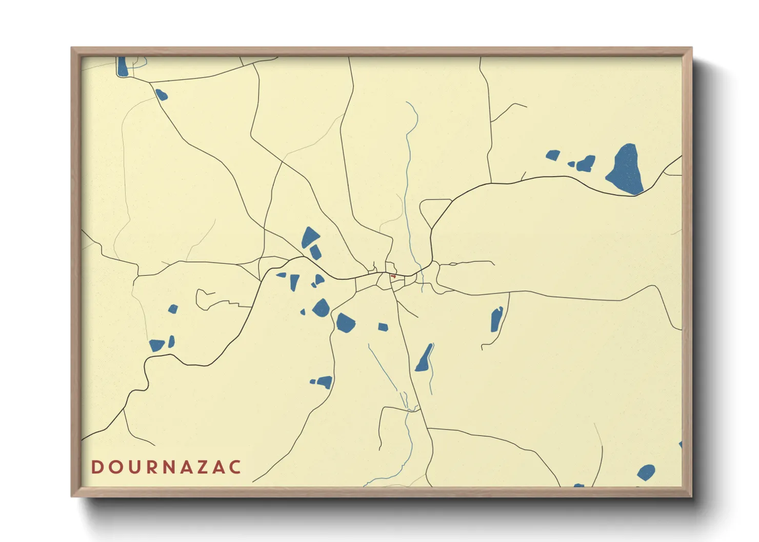 Une affiche de carte sur Dournazac