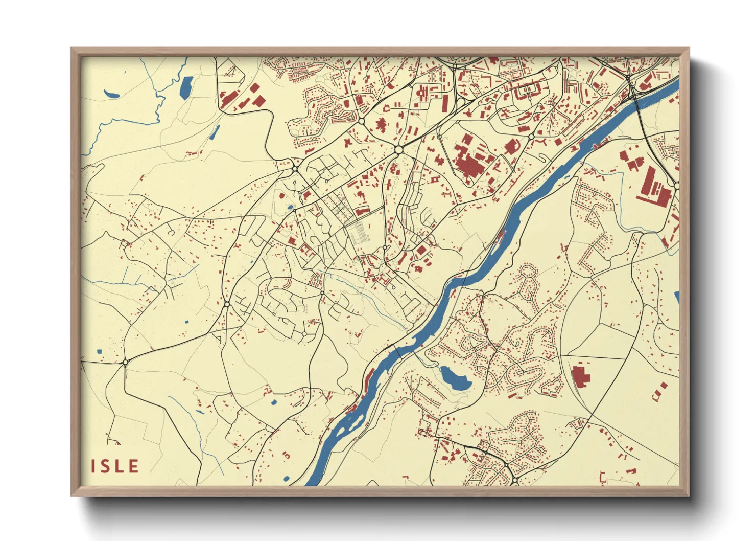 Une affiche de carte sur Isle