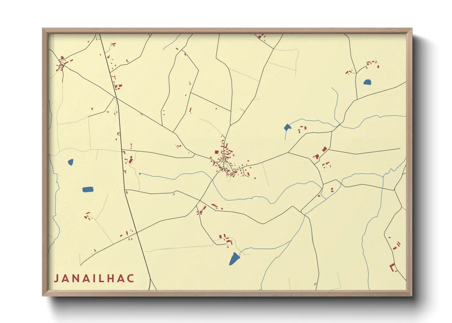Une affiche de carte sur Janailhac
