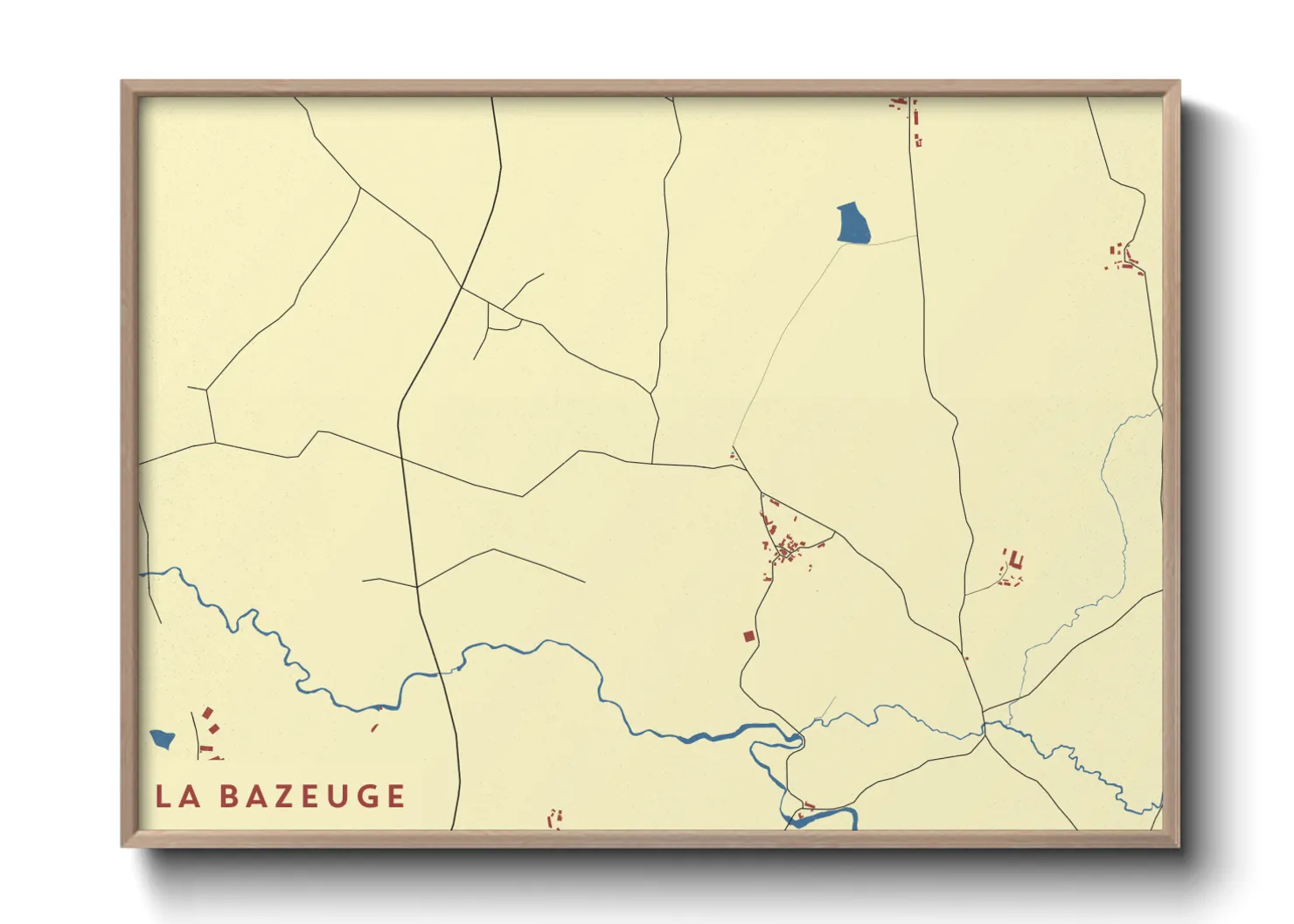 Une affiche de carte sur La Bazeuge
