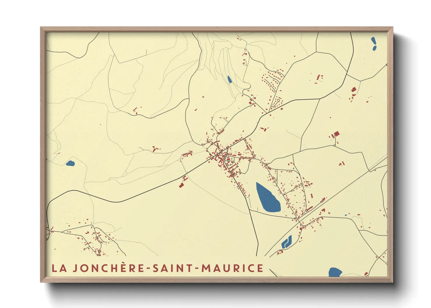 Une affiche de carte sur La Jonchère-Saint-Maurice