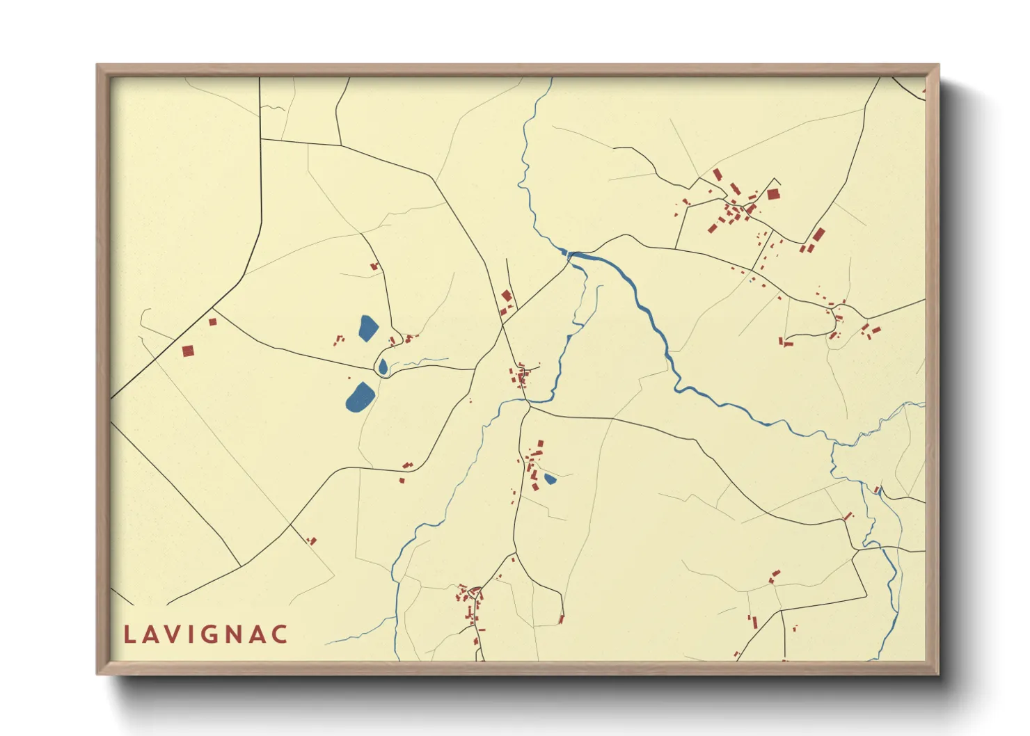 Une affiche de carte sur Lavignac