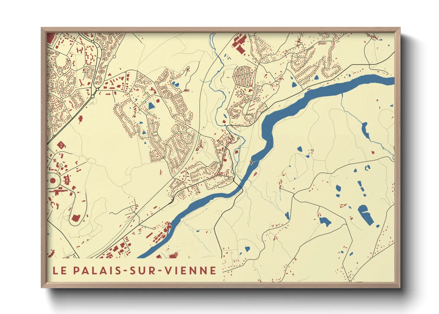 Une affiche de carte sur Le Palais-sur-Vienne