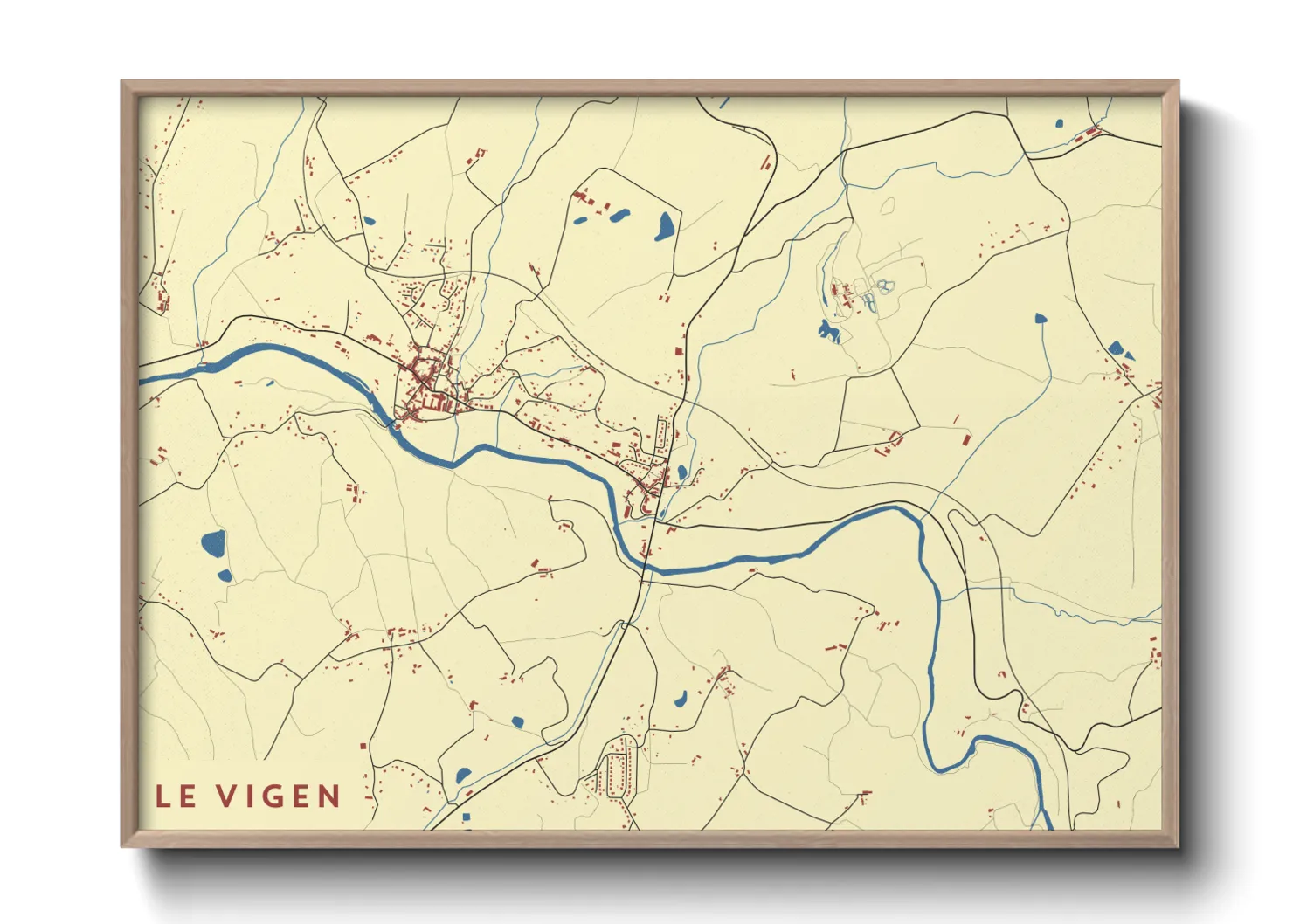 Une affiche de carte sur Le Vigen