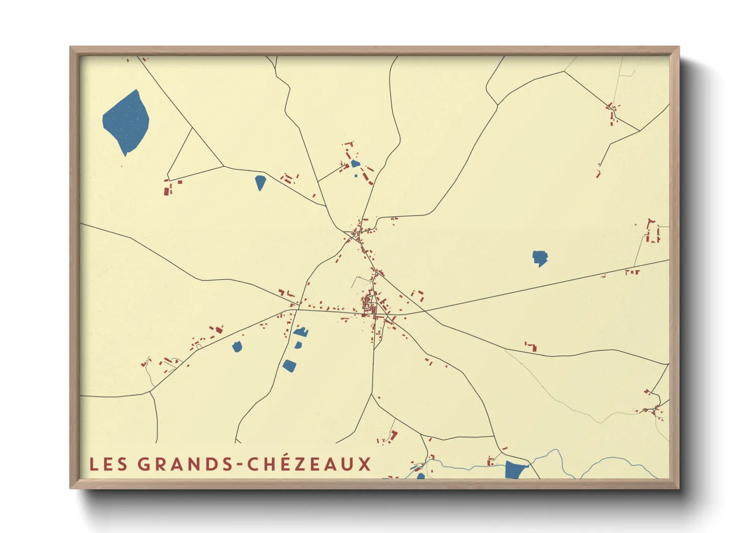 Une affiche de carte sur Les Grands-Chézeaux