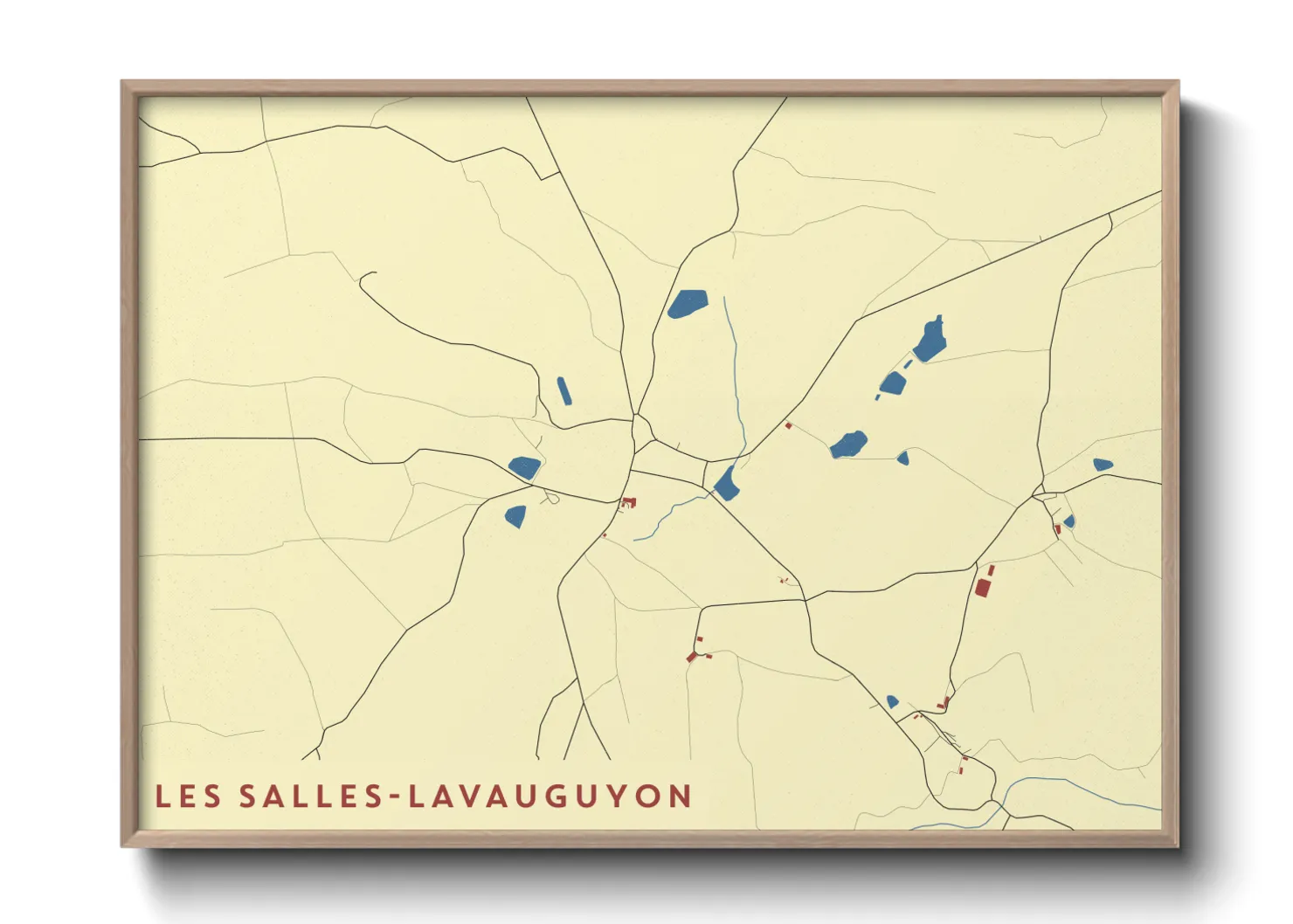 Une affiche de carte sur Les Salles-Lavauguyon