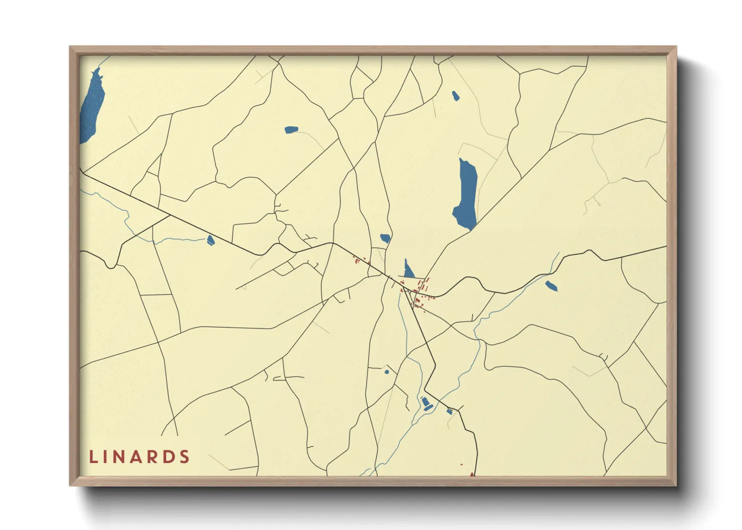 Une affiche de carte sur Linards