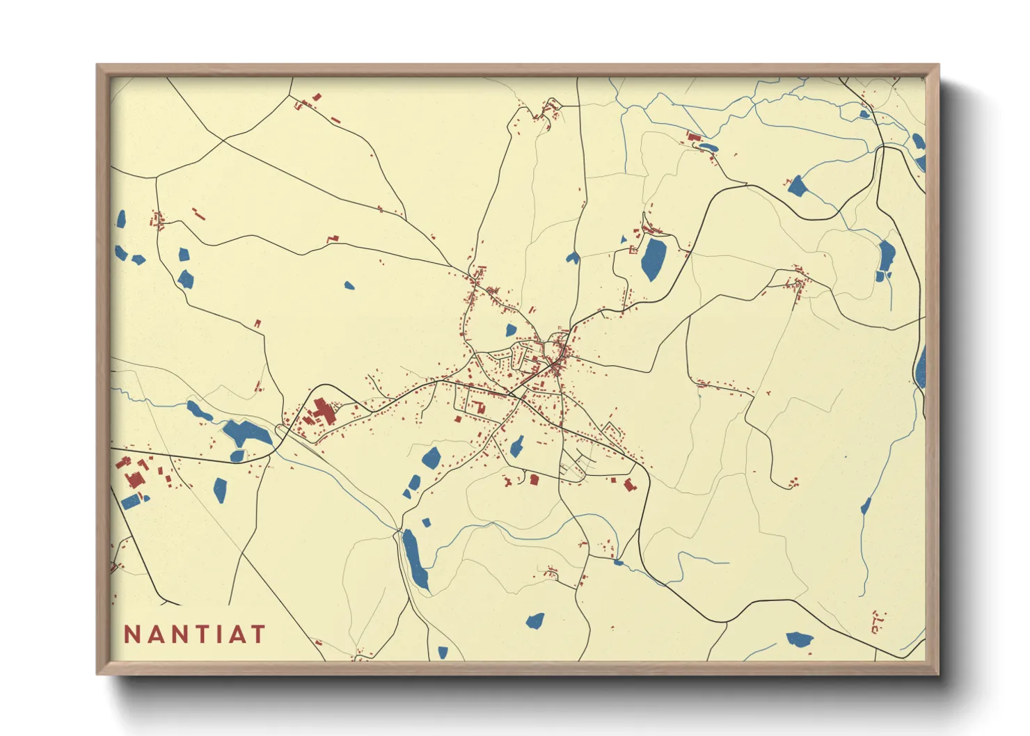 Une affiche de carte sur Nantiat