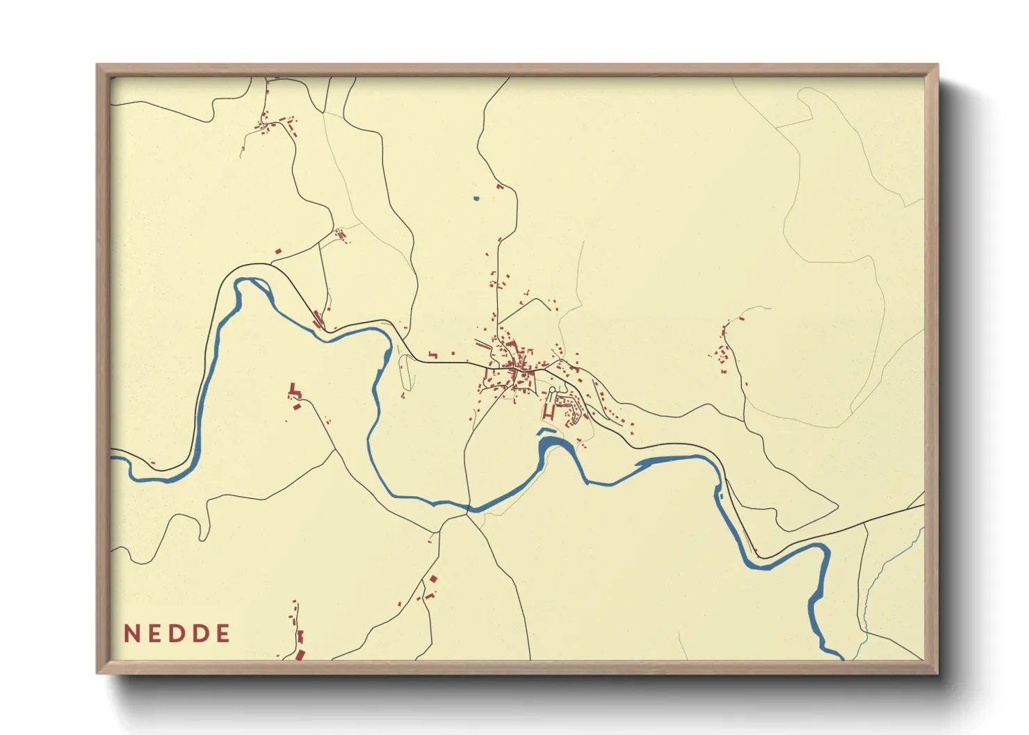 Une affiche de carte sur Nedde