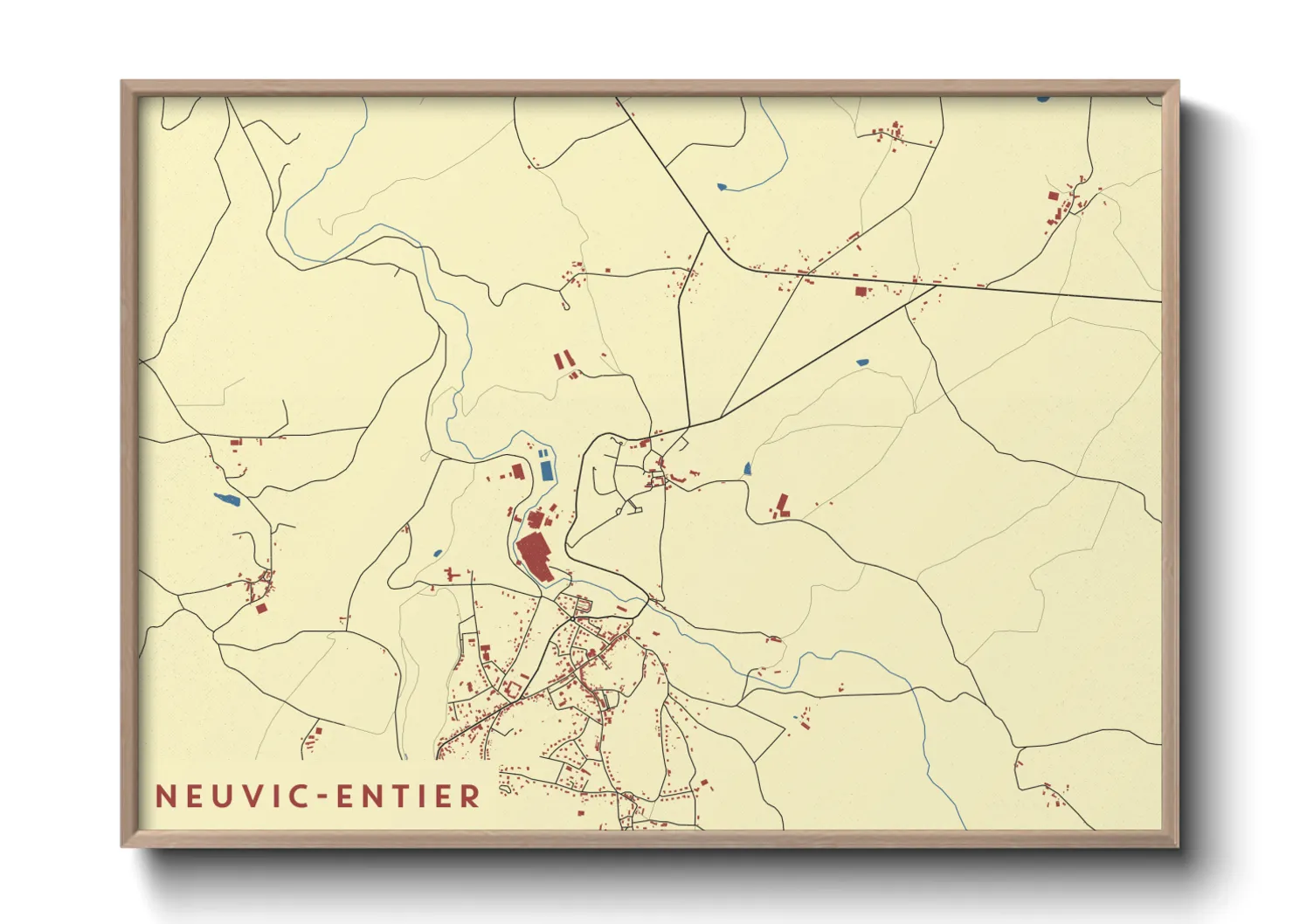 Une affiche de carte sur Neuvic-Entier