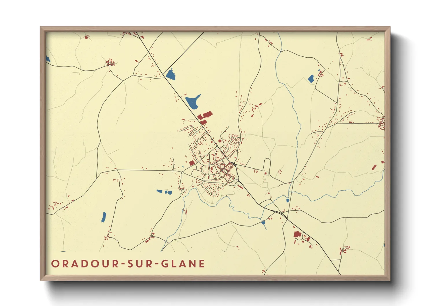 Une affiche de carte sur Oradour-sur-Glane