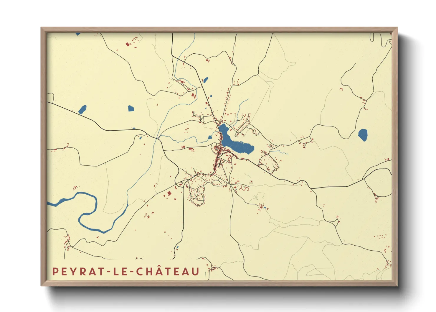 Une affiche de carte sur Peyrat-le-Château