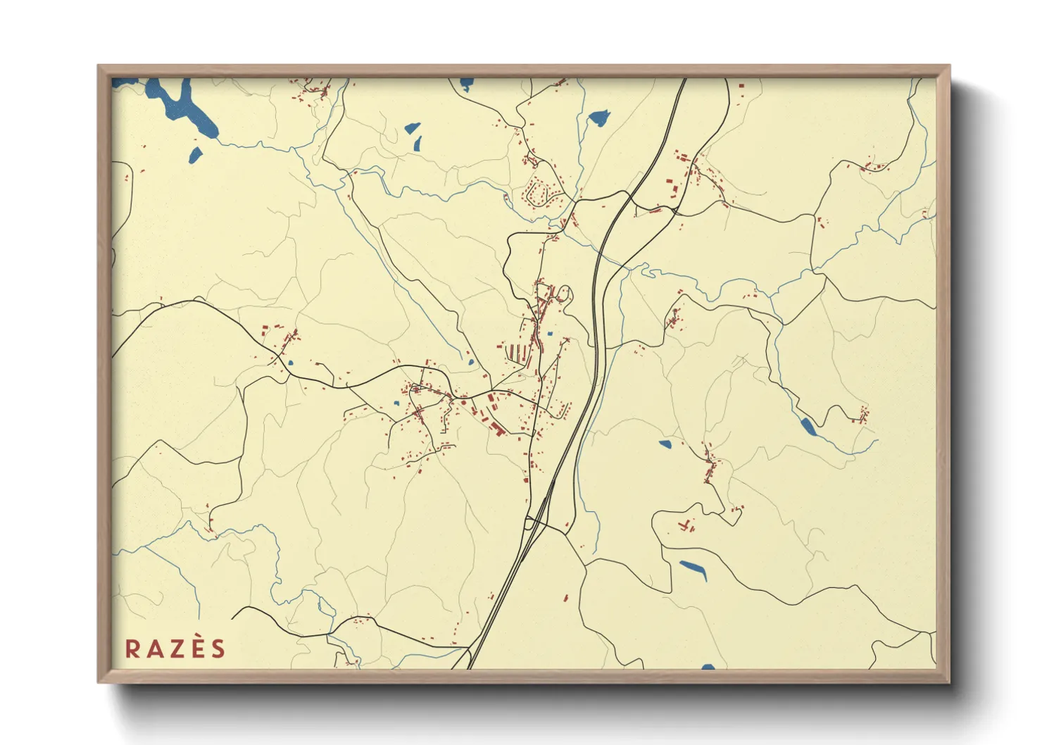 Une affiche de carte sur Razès