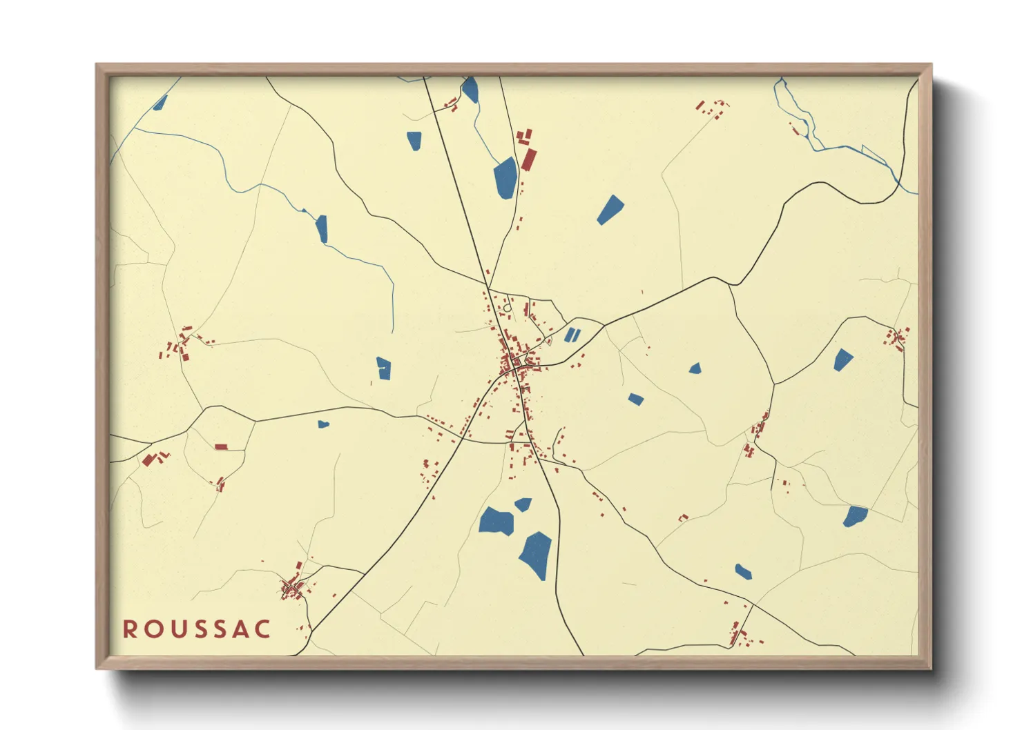 Une affiche de carte sur Roussac