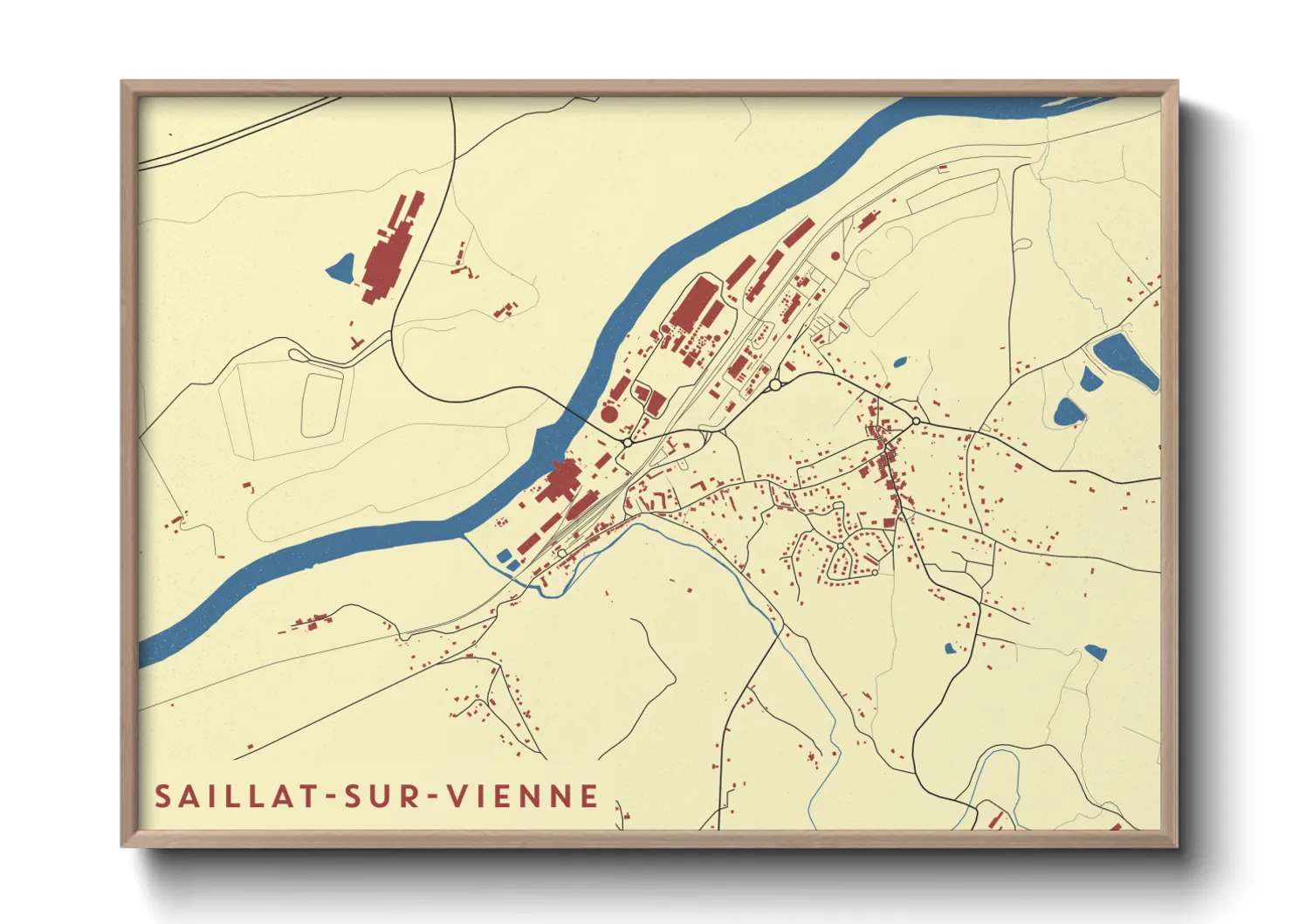 Une affiche de carte sur Saillat-sur-Vienne