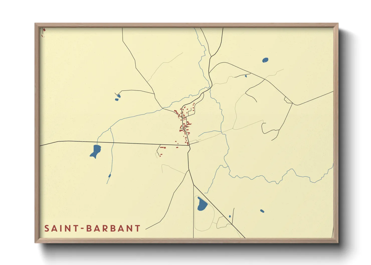 Une affiche de carte sur Saint-Barbant